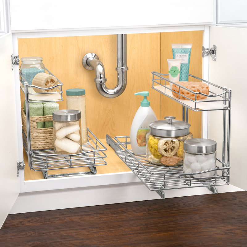 Lynk Roll Out Under Sink Organizer Pull Out Two Tier Sliding
